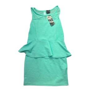 TMG New York Peplum Dress‎ Party Cocktail Sleeveless Mint Green Large NWT